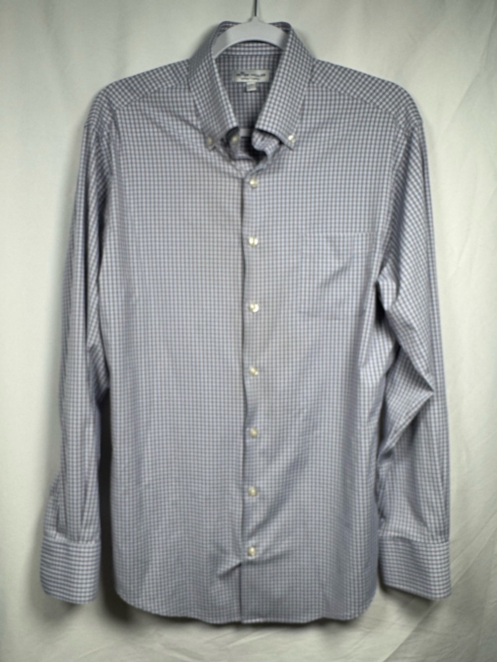 Peter Millar Long Sleeve Check Button-Down Dress Shirt M